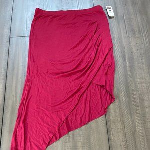 Asymmetrical Mid Red Skirt